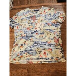 Polo Ralph Lauren T-Shirt Men's Large AOP Hula Girls Pony Hawaiian Aloha Tee